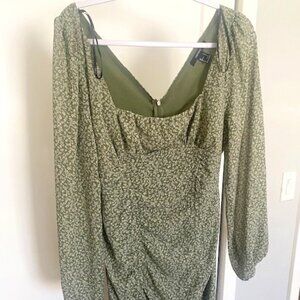 Green, cream floral dress - Forever21